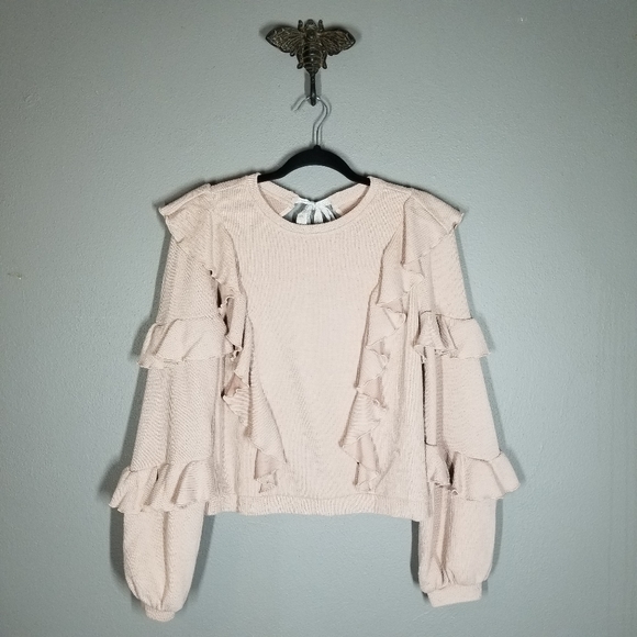 Saylor | Avian Sweater Ribbed Cascade Ruffle - Picture 7 of 10